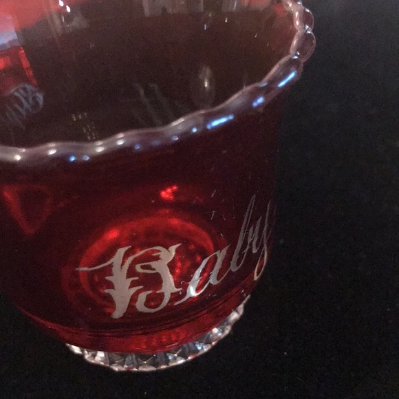 Antique ruby red flash glass fair souvenir one 1902 one cute Baby Tippett - Picture 14 of 16